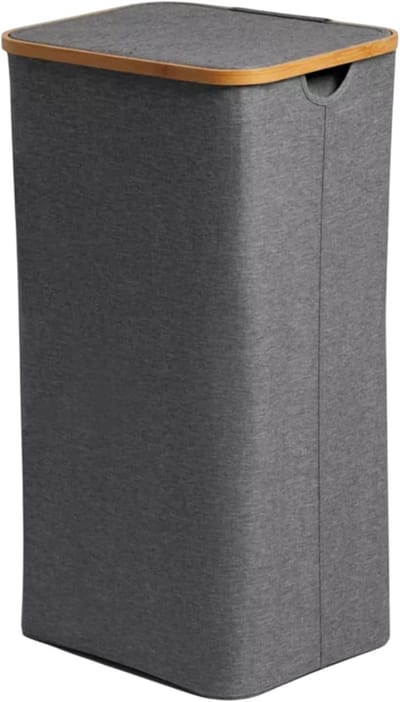 REN® Wasmand 2 Vakken - Wasmand - Wassorteerder - Grijs - 40cm x 33cm x 70cm