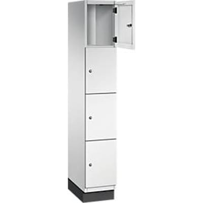 C+P Cambio lockerkast, 1 vak, 4 vakken, met plint, B 300 x D 525 x H 1980 mm, lichtgrijs