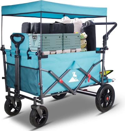 Bolderkar Opvouwbaar - Bolderwagen Luchtbanden - Bolderkarren - 100kg Draagvermogen - Strand