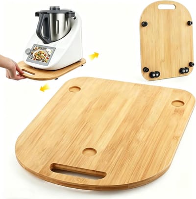 Houten Glijplank 28 x 36 x 1 cm voor Keukenapparaten, Geluiddemping en Snelle Beweging, Ideaal voor Thermomix en Andere Apparaten