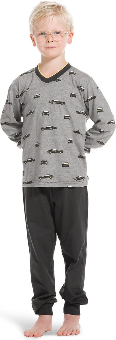 Katoenen jongens pyjama auto-s - Grijs - Maat - 104