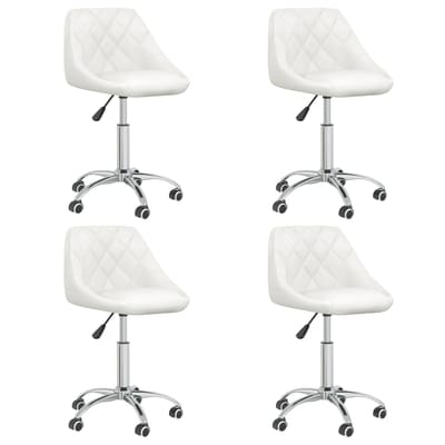 vidaXL - Eetkamerstoelen - draaibaar - 4 - st - kunstleer - wit