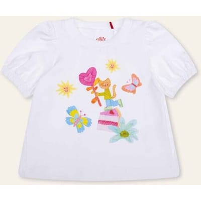 Oilily Tubby T-Shirt- maat104/4yr Bright Wit