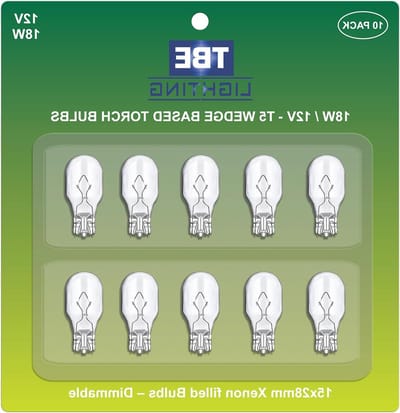 TBE LIGHTING Vervangende auto-remlampen, achteruitrijlamp, kentekenplaatverlichting, knipperlichten, deel 955/921B, W16W, dimbaar, 18W xenon-doploze T5-wigvoet, 12 volt, 10 stuks
