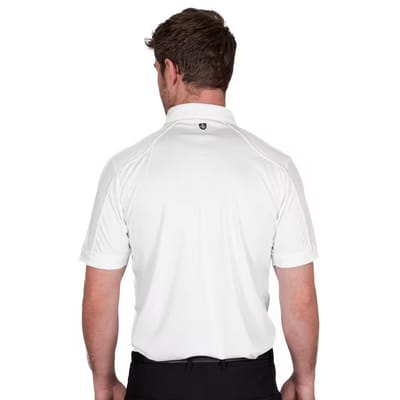 Island Green Heren Gestikt Golf Poloshirt (Wit)