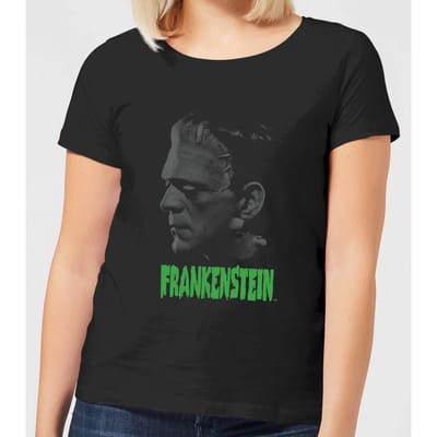 Universal Monsters Frankenstein Greyscale Dames T-shirt - Zwart - S