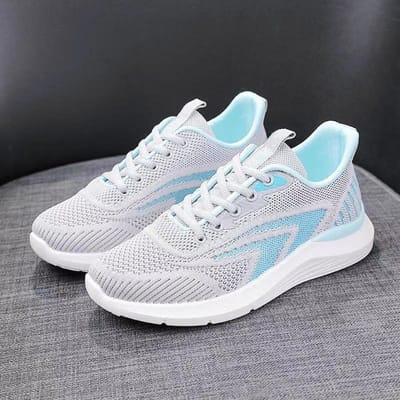 Nouvelles Chaussures pour Femmes Mode Extérieure Chaussures de Course Légères Semelle Souple Respirantes Chaussures de Course Étudiantes Basket à Plateforme pour Femmes 40 white