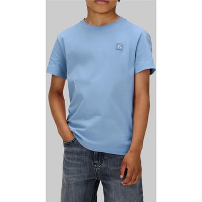 Calvin Klein Unisex Mono Mini Badge Regular T-shirt Faded Denim Taglia: 12 | T-shirt Outlet | kids | Blu