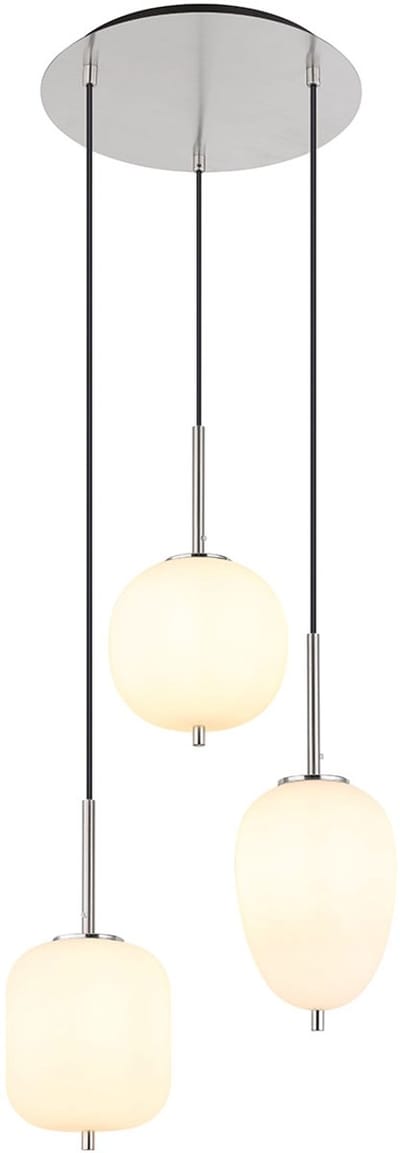 Globo - hanglamp - Blacky I - wit - glas - Ø 46cm - E14 - 15345-3NO