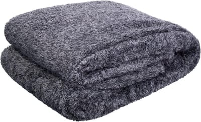 Extra Zachte Teddy Fleece Plaid Dubbelzijdig Hoogwaardig Pluizig 150x200 cm Zwart