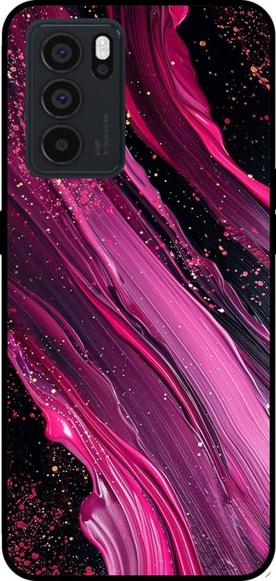 Smartphonica Telefoonhoesje Geschikt voor Oppo Reno6 Pro met marmer opdruk - TPU backcover case marble design - Paars Roze geschikt voor Oppo Reno6 Pro