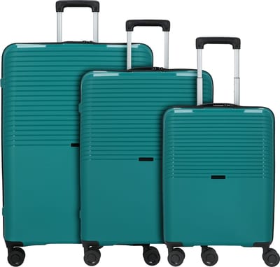 d & n Travel Line 4000 4 wielen Kofferset 3-delig - Harde bagage - TSA slot - grün