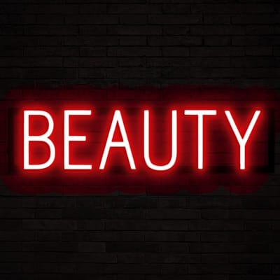 BEAUTY - Lichtreclame Neon LED bord verlicht | SpellBrite | 62,04 x 16 cm | 6 Dimstanden & 8 Lichtanimaties | Reclamebord neon verlichting