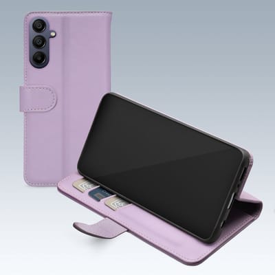 Mobilize Telefoonhoesje geschikt voor Samsung Galaxy A15 Hoesje | Mobilize Premium Gelly Wallet Bookcase Portemonnee | Pasjeshouder voor 3 Pasjes | Telefoonhoesje voor Pinpas / OV Kaart / Rijbewijs - Paars