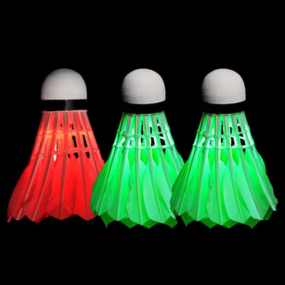 LED Badminton Shuttles - Oplaadbare Ballen - Nachtelijke Spellen - Zelf Verlichtend - 3 Stuks - Gemengde Kleuren