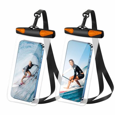 Waterdicht telefoonhoesje - Onderwater Hoesje telefoon - Tot 7 inch -Val - en Schokbestendig-Waterdicht telefoonhoesje - telefoonhoes met draagkoord - strandtelefoontasje - 2-pack