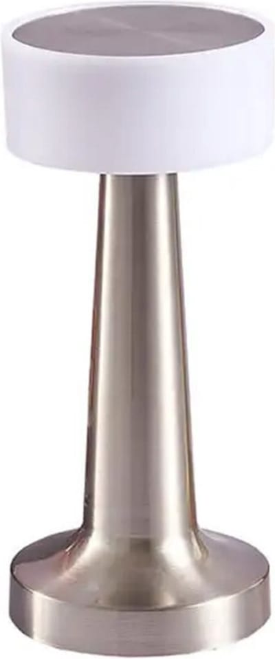 Tafellamp Oplaadbaar - Moderne Touch lamp – Draadloos - Nachtlamp – 21 cm – Dimbaar - Zilver