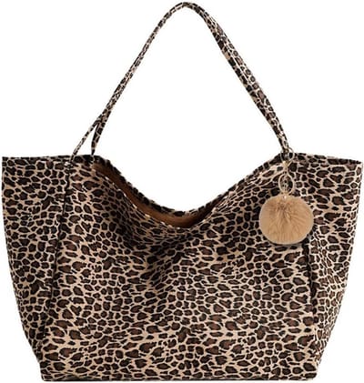 Dames Schoudertas met Pompoms, Grote Tote Tas 41×22×37cm, Lichtgewicht Strandtas voor Dagelijks Gebruik en Winkelen