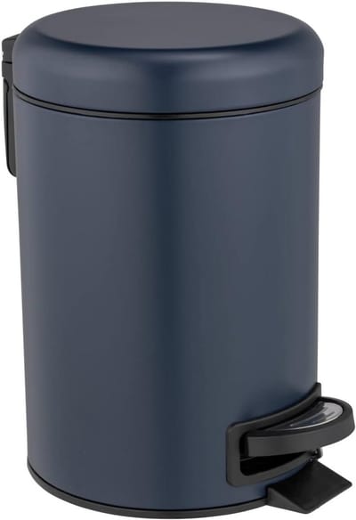 Pedal Bin 3L with Removable Insert - Lacquered Steel - Dark Blue Matt