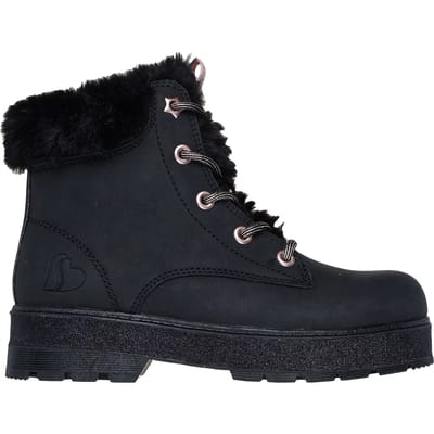 Skechers STREET GLITZ Meisjes Veterschoenen - Zwart / Rose Gold