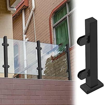 Balustrade Paal - Glazen Reling - Balkon Afscheiding - Roestvrij Staal - 60 cm Hoog - Grijs