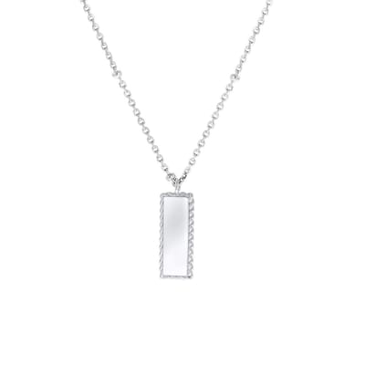 Lucardi Dames Zilveren ketting met hanger - Ketting - 925 Zilver - Zilverkleurig - 47 cm