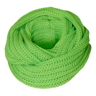 Apollo - Feest snood gebreid - Carnaval snood - Fluor groen - one size - Colsjaal - Carnaval accessoires - Party
