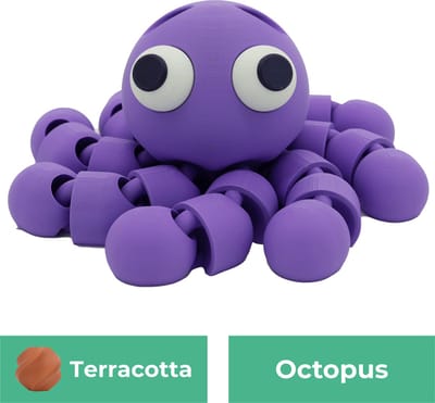 Flexibele octopus beeld – Decoratief beeld - Terracotta - 3d geprinte beeld – Unieke woondecoratie - 25CM