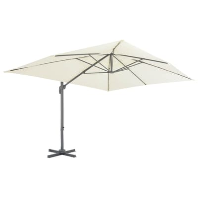 vidaXL - Zwevende - parasol - met - aluminium - paal - 400x300 - cm - zand