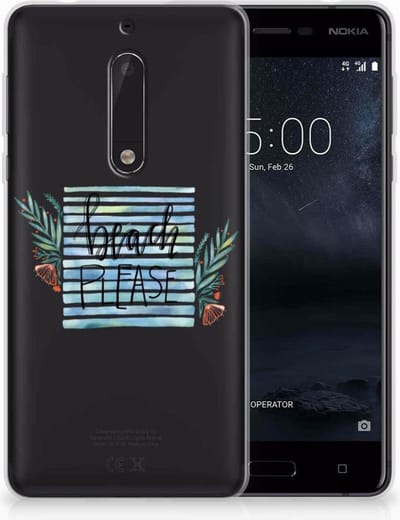 Back Cover voor Nokia 5 Telefoonhoesje met Naam Boho Beach