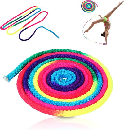 Gymnastiektouw - Ritmisch Touw - Sport Training - Wedstrijd Kwaliteit - 28 Meter - Regenboogkleurig