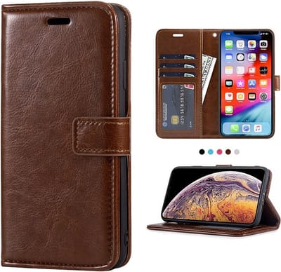 LuxeBass Hoesje geschikt voor Samsung Galaxy S22 - Boekhoesje - Bruin - Portemonneehoesje gsm hoesje - telefoonhoes - telefoonhoesjes