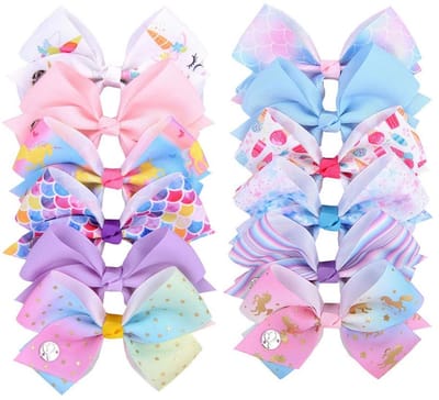 Cosensi - Haarstrikken - Haarspelden - Voor meisjes - 12 stuks - Kleurig - Haaraccessoires voor kinderen - Geweldig cadeau