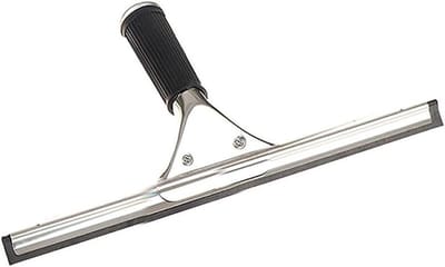 Douche Wisser - Glas Reiniger - Streeploos Schoonmaken - Roestvrij Staal - 35 cm - Zilver Zwart