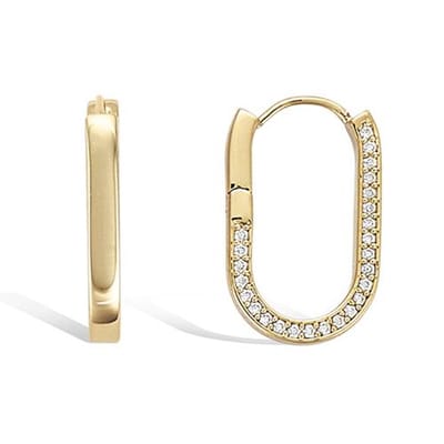 CHIVAL - Oorbellen 18K Verguld Goud "Shiny Oval" - Elegant, Ovaal, Hypoallergeen, Luxe, Cadeau voor haar, Zirkonia, Sieraad, Tijdloos, Ringetjes, Liefde, Romantiek, Geschenkverpakking, Valentijn, Moederdag