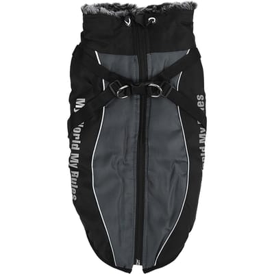Honden Katoenen Jas Klassiek Schattig Pluche Kraag Verdikken Reflecterend Huisdier Warme Jassen voor Herfst en Winter 6XL grijs