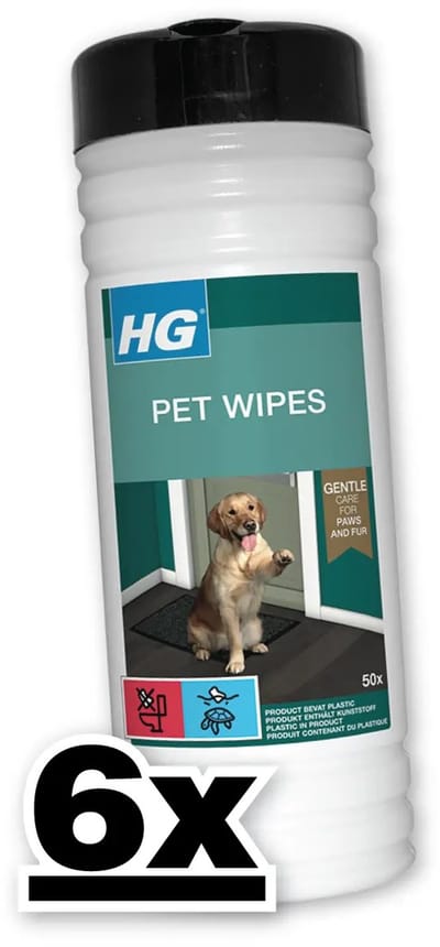 HG - Pet Wipes - Doekjes Voor Huisdieren - 50 Doekjes - Voordeelverpakking - 6 stuks - Dierenwipes - Huisdierdoekjes