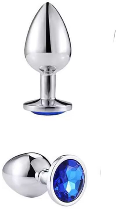 Buttplug - Butt plug met diamant - Anaal plug - Zilver/Blauw - Chique buttplug met blauwe diamant - Anaal - Seksspeeltje - Erotiek - Anal - Sextoy - CHPN