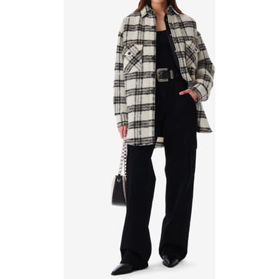 IRO Paris Bielo Overshirt Ecru/black/grey Size: 34 | Overshirts Outlet | Dames | Zwart