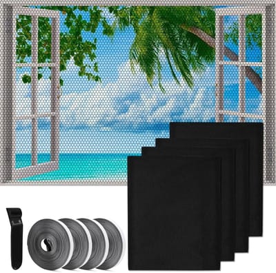 Zelfklevende Insectenwering voor Raam, 4 Stuks, 130 x 150 cm, Bescherming tegen Vliegen, Muggen en Kevers