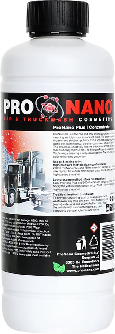 ProNano | Pro Nano Plus 1L | Auto Shampoo | Concentraat | CONTACTLOOS WASSEN! | Snow Foam | NANO TECHNOLOGIE krasvrije reiniging van verschillende voertuigen: auto's, pick-ups, bestelwagens, vrachtwagens, aanhangwagens, boten, enz.