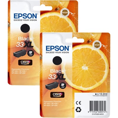 Epson 33XL Cartridge Zwart Duo Pack