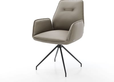 Gestoffeerde-stoel Zoa-Flex kruisframe conisch zwart echt leer mud pocketveer kern