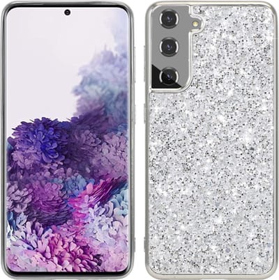 Coverup Hoesje - Geschikt voor Samsung Galaxy S23 Hoesje - Coverup Glitter Back Cover - Zilver