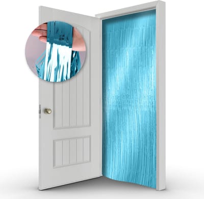 LUQ - Blauwe Glittergordijn Deurgordijn Blauw Deur Folie Gordijn Gender Reveal Versiering Babyshower Versiering 100*200 Cm