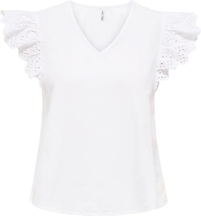 ONLY - ONLLOU LIFE EMB S/S FRILL TOP WVN - Dames - Blouses