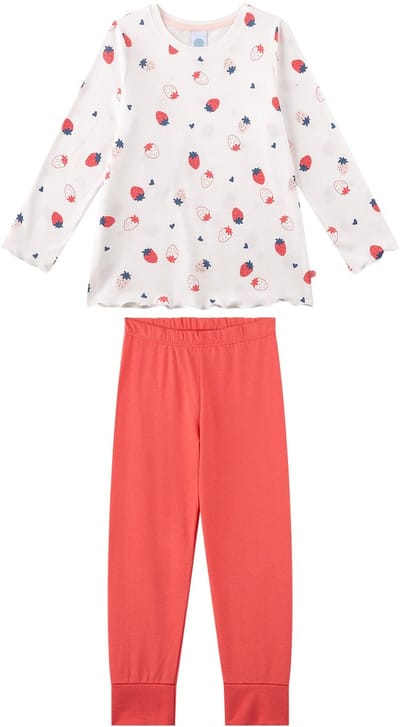 Sanetta Pyjama Schlafanzug Erdbeeren Pyjama Kids lang