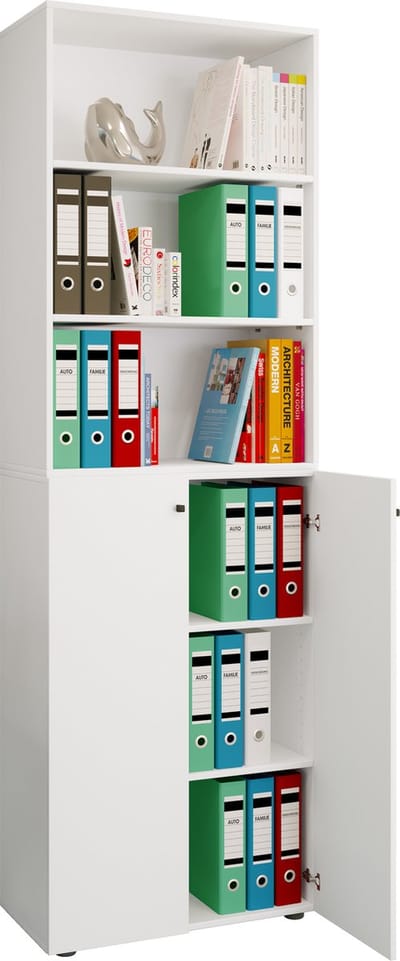 Kantoorkast Boeken Mappen Archiefkast Kantoormeubelen Kast Lona 6-vaks draaideuren Legplank