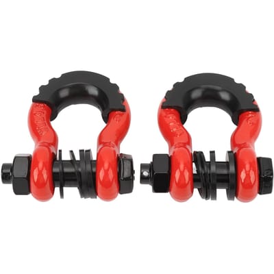 2 STUKS 3 4 Inch D-ring Sluitingen met 7 8in Pen en Onderlegring 5952lbs Breeksterkte voor Sleepriem Lier Off Road Voertuig rood