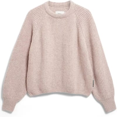 Loose fit pullover van wolmix model 'RIB KNIT'